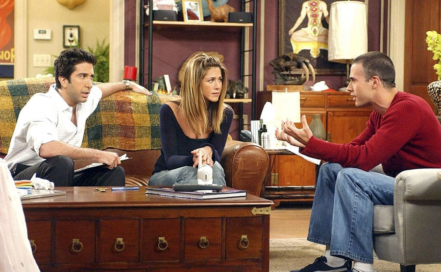 David Schwimmer and Jennifer Aniston interviewing Freddie Prinze Jr 