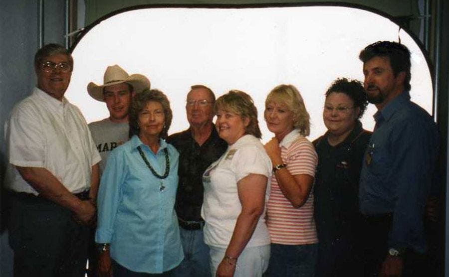 Tom and Don with Frankie Rowe, Jesse Marcel Jr., and members of the Mack Brazel family who were witnesses to the crash.