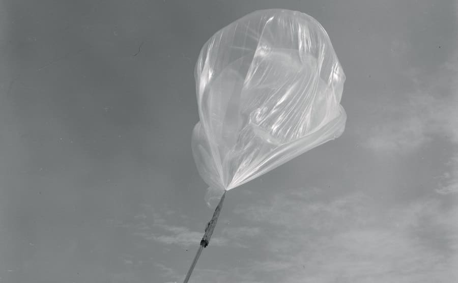 Lowry Air Force Base. Launching of a 175-foot weather balloon.