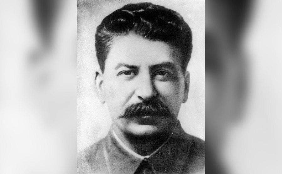 A portrait of Joseph Stalin.
