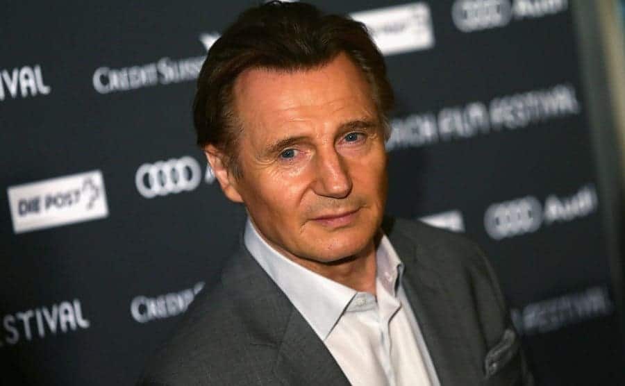 Liam Neeson on the red carpet in 2014