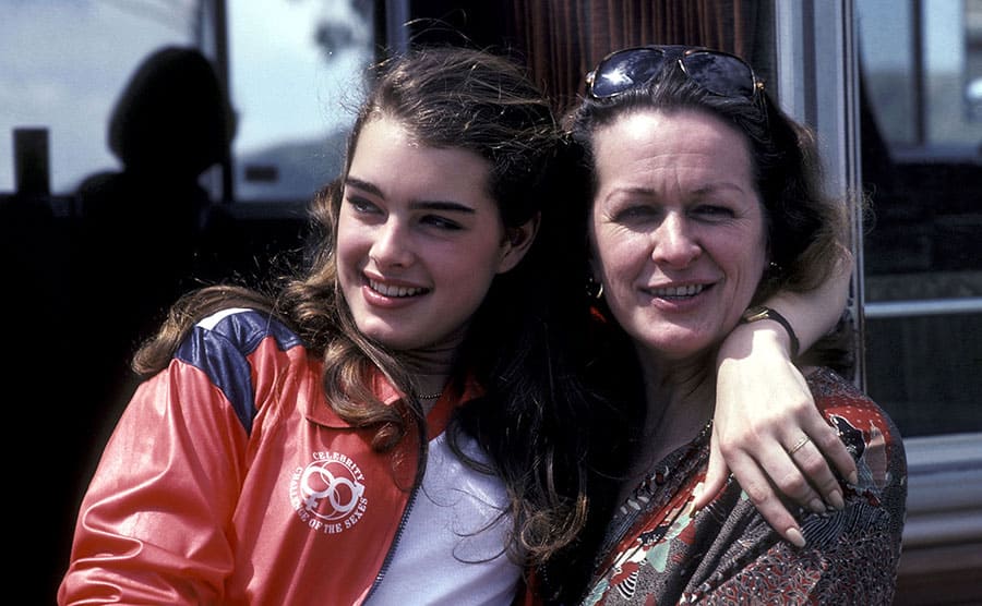 Brooke Shields and her mother hugging