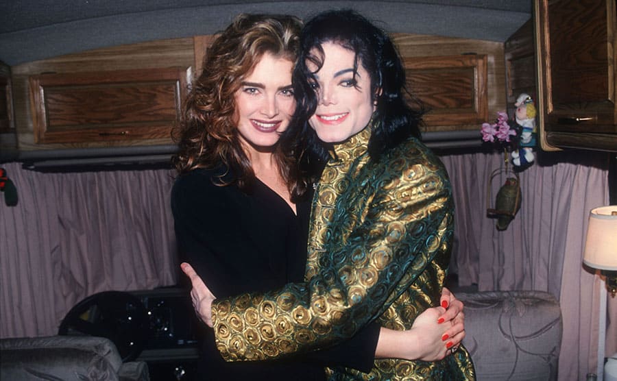 Brooke Shields and Michael Jackson posing in 1993