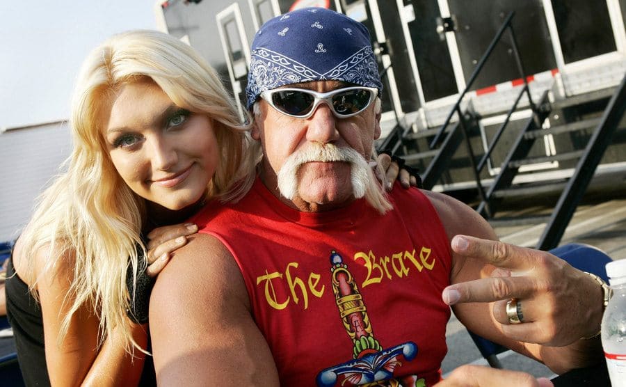 Hulk Hogan posing with his daughter Brooke 