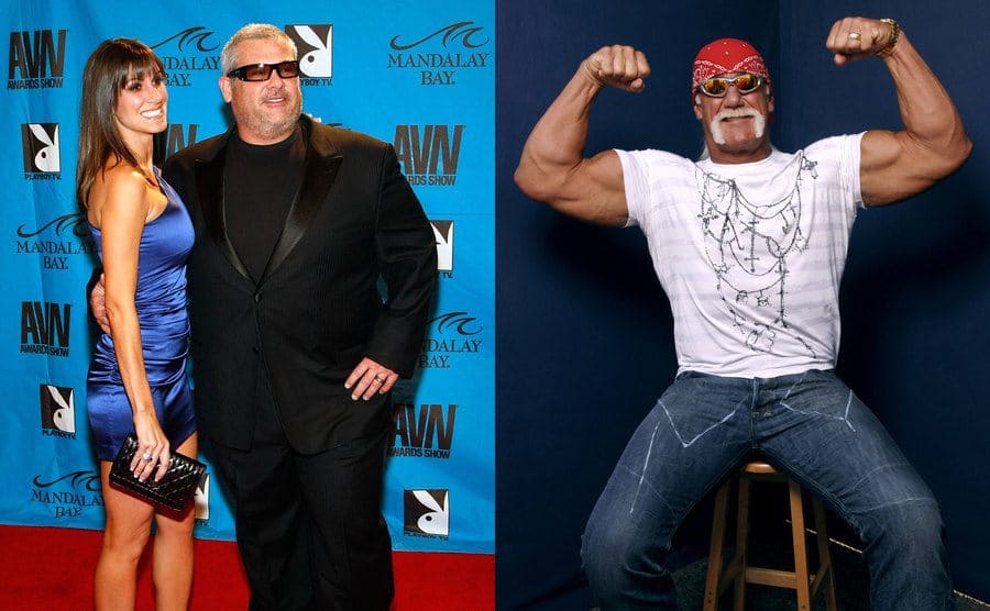 Bubba the Love Sponge and his wife Heather on the red carpet / Hulk Hogan flexing 