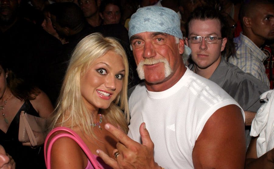 Hulk Hogan and his daughter Brooke posing together 