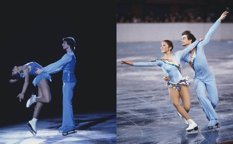 Tai Babilonia and Randy Gardner doing a dip / Tai Babilonia and Randy Gardner figure skating