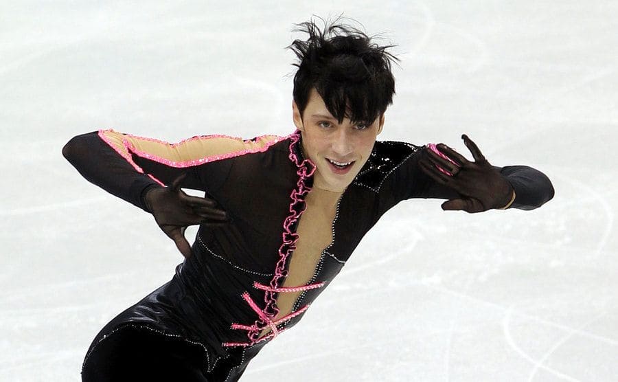 Johnny Weir performing at the Olympics