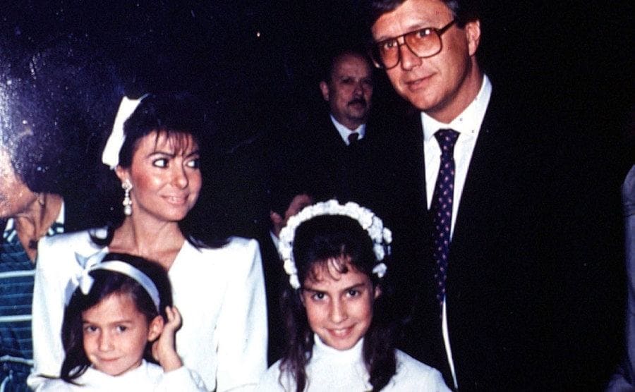 Patrizia Reggiani and Maurizio at their daughters christening. 