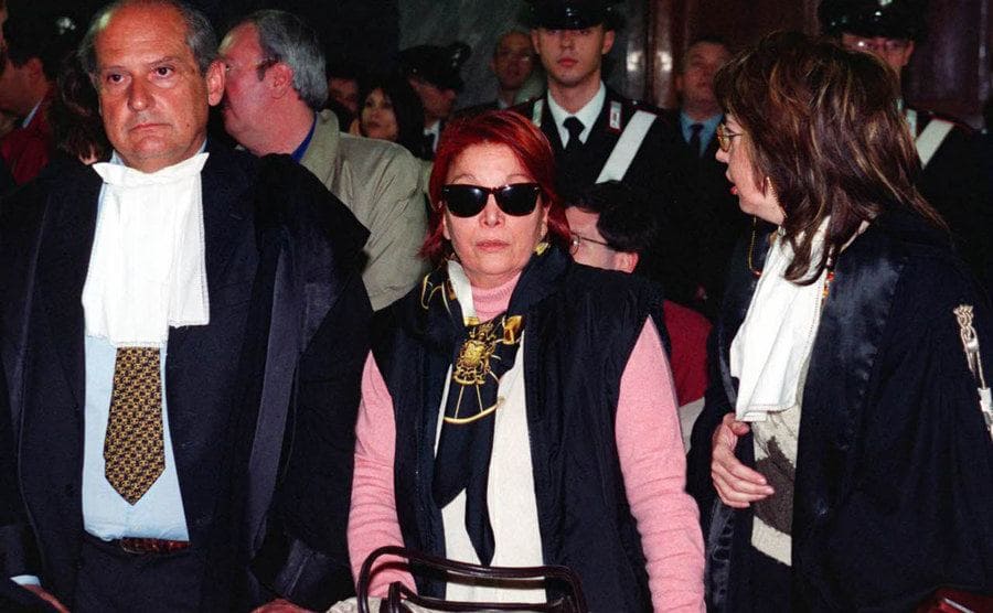 Pina Auriemma is standing in court. 