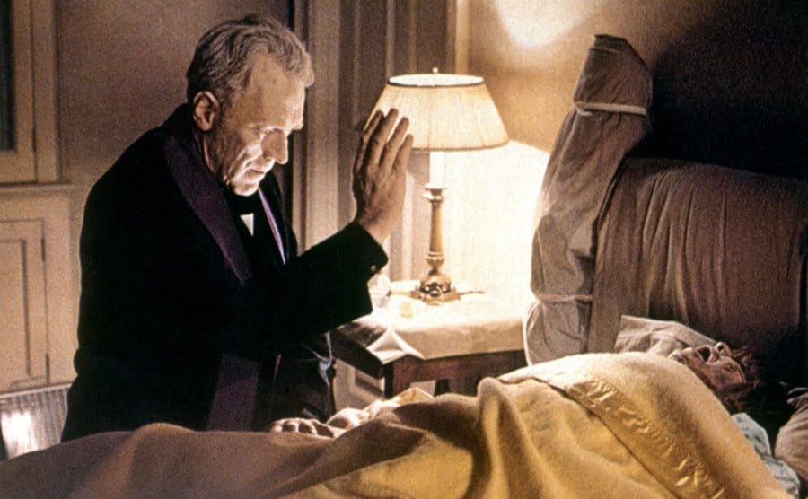 Max von Sydow is trying to banish the demon living inside Linda Blair’s character.