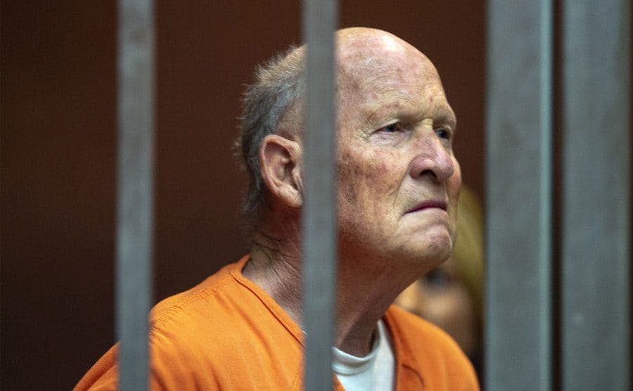 Joseph James DeAngelo, also known as the “Golden State Killer”, behind bars.