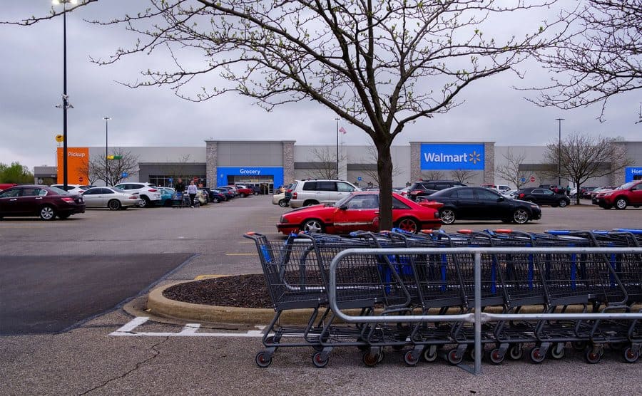 A Walmart parking lot.