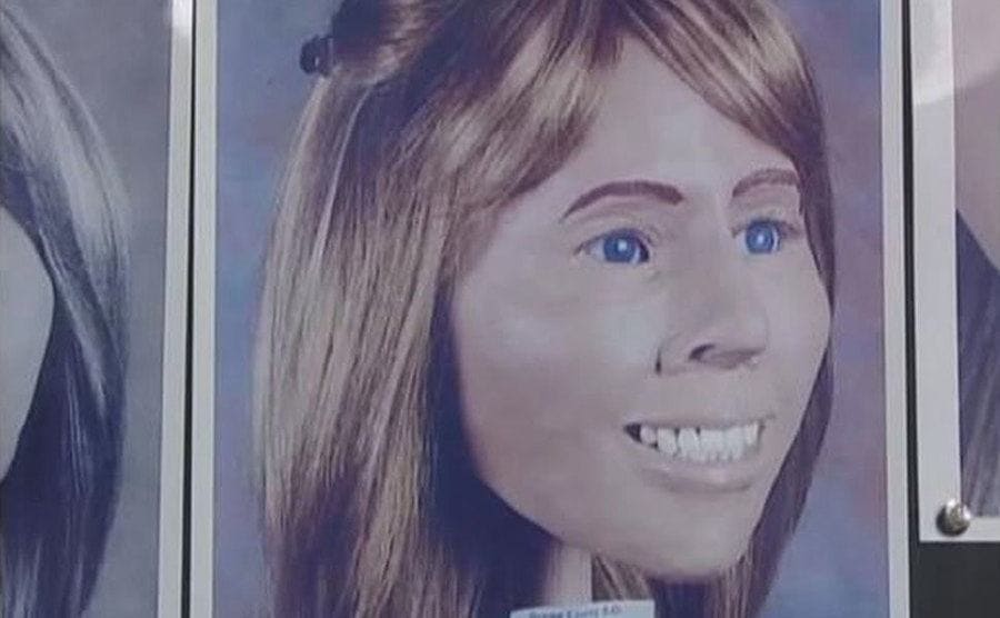 Evidence used in the Lavender Doe case, a reconstruction of her face with her perfect teeth.