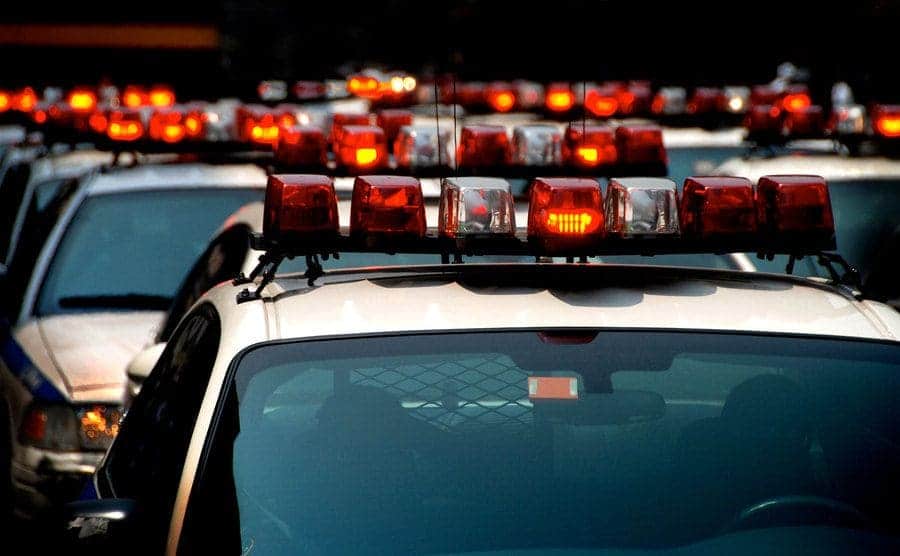 A lot of police cars.