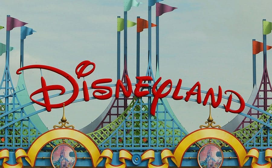 The sign at the entrance to Disneyland.