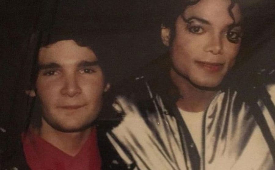 A photo of Feldman and Jackson embracing.
