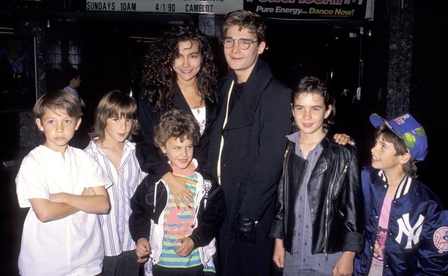 Corey Feldman and Vanessa Marcil go to the movies with their family.