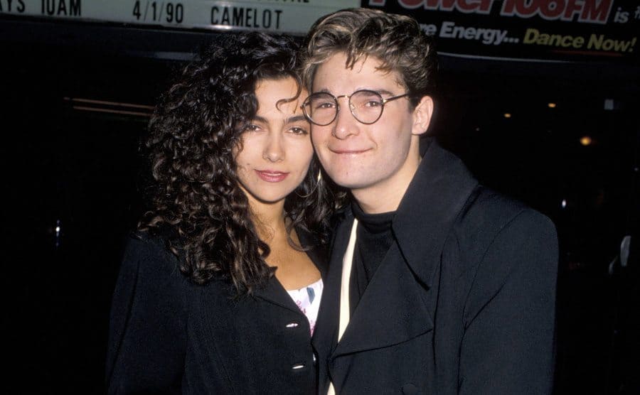 Corey Feldman and Vanessa Marcil pose together.