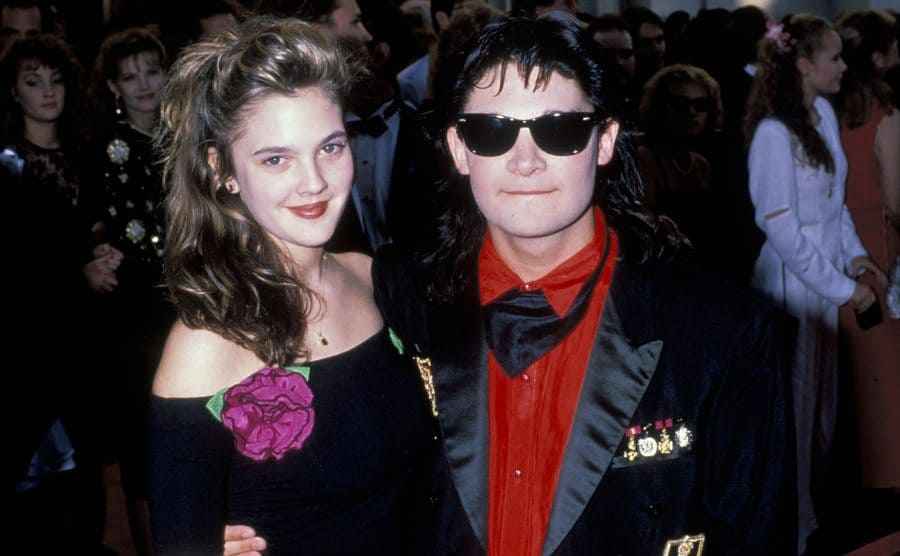 Drew Barrymore and Corey Feldman at the Academy Awards.