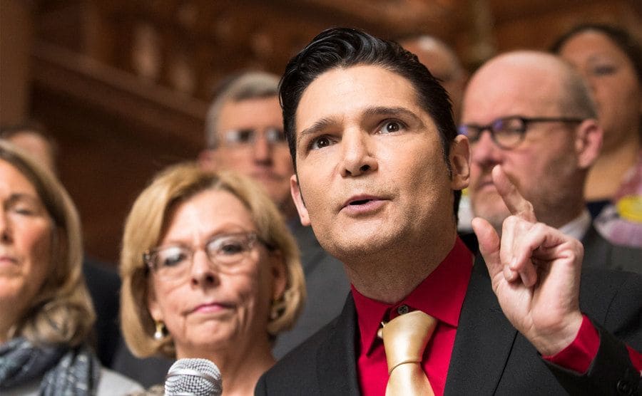 Corey Feldman speaks in support of the Child Victims Act.