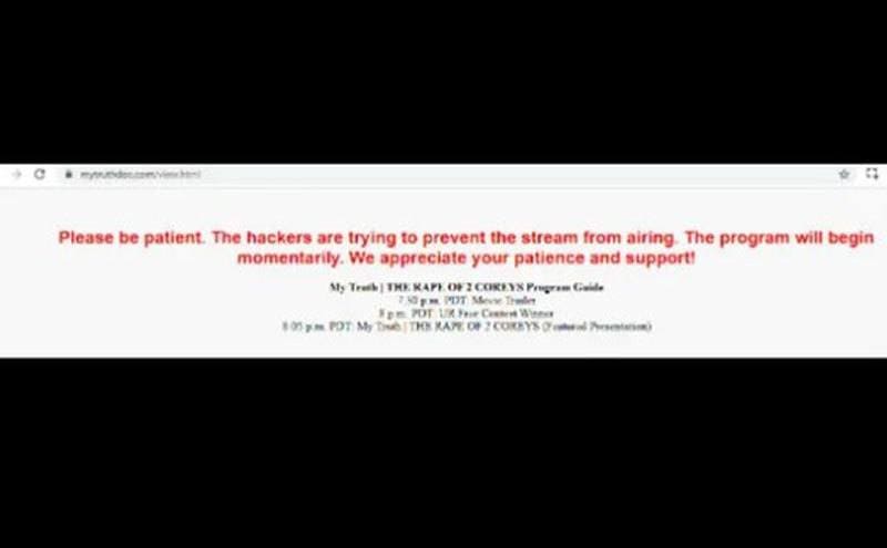 The error message that appeared during Feldman’s viewing.