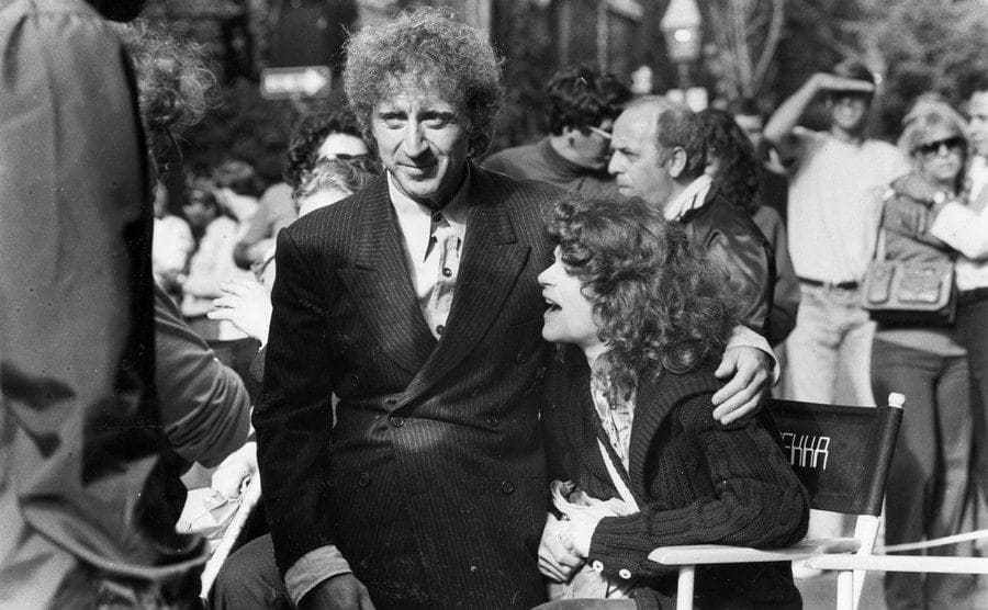 Gene Wilder and Gilda Radner on the set of the movie