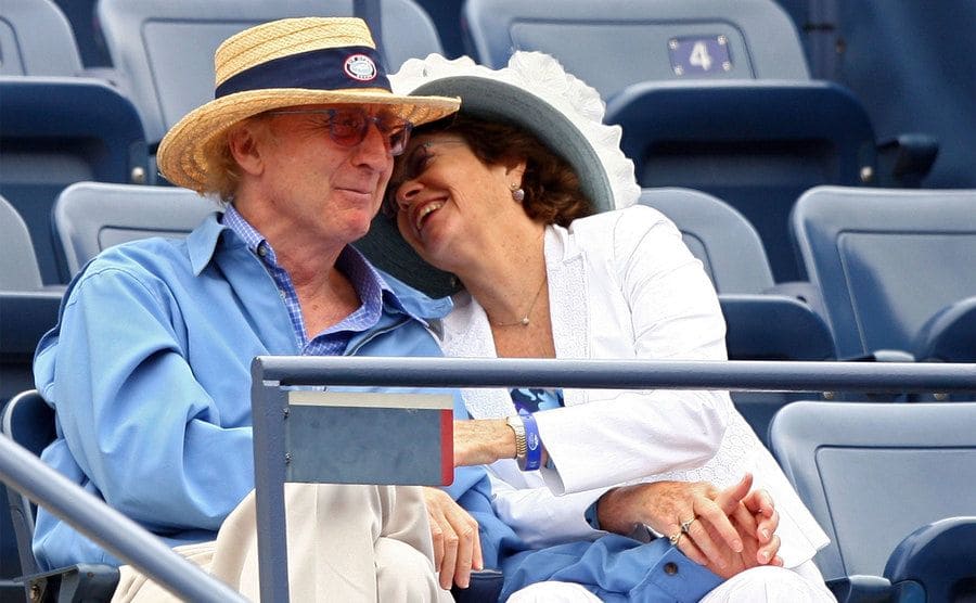 Gene Wilder and his wife Karen Boyer watch the US Open.