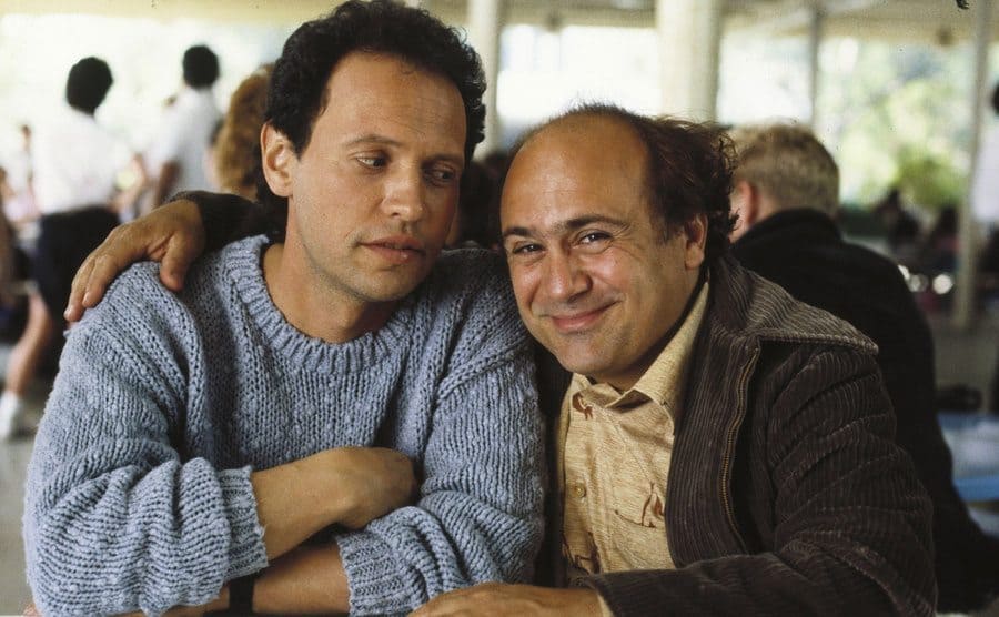 Billy Crystal and Danny DeVito in a still from the film “Throw Momma from the Train”. 