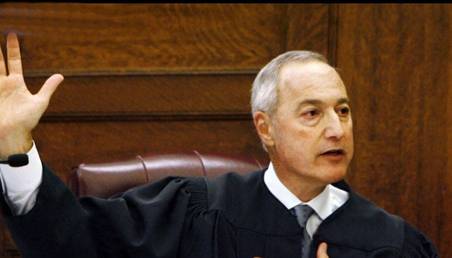 Close up of the Judge at the moment of the final verdict.