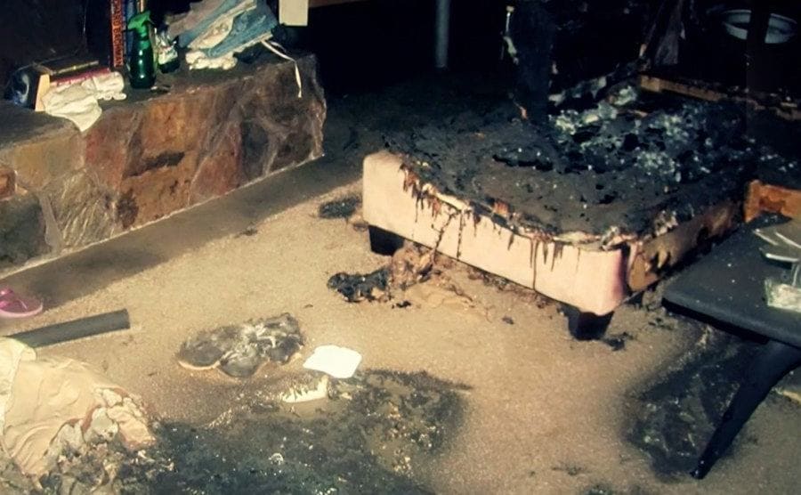 Photo evidence of Golyar’s house after the fire.