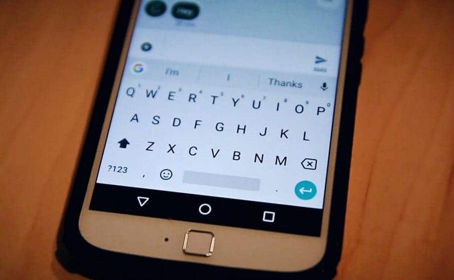 A close-up on Kroupa’s cellphone and some of the messages sent to him.
