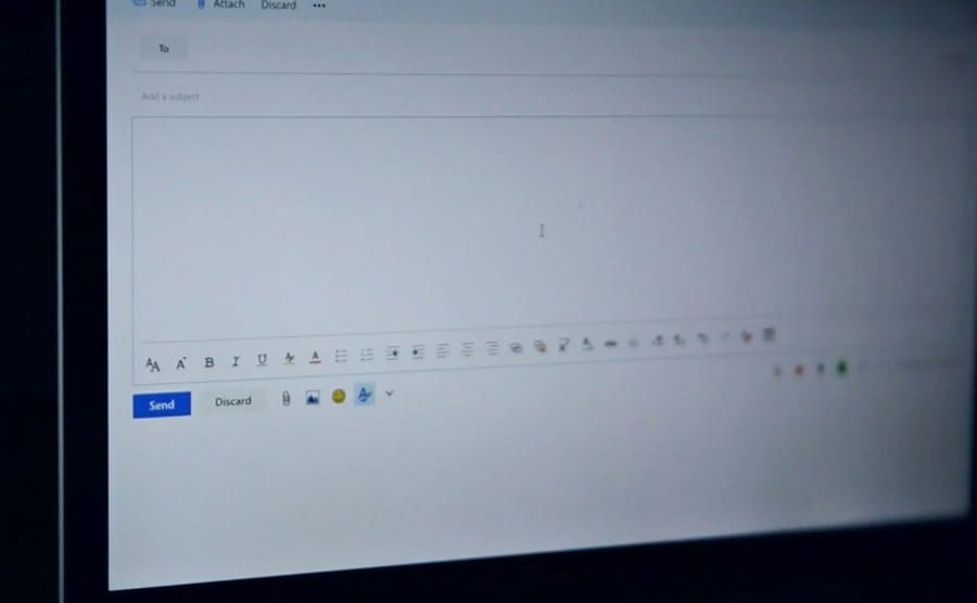 View of a computer screen with g-mail’s open window.