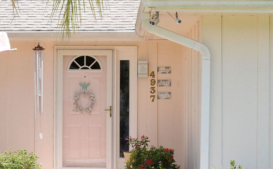 The doorstep to Anthony's family house in Orange County.
