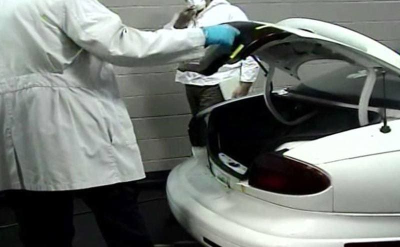 Police are investigating Casey's car.