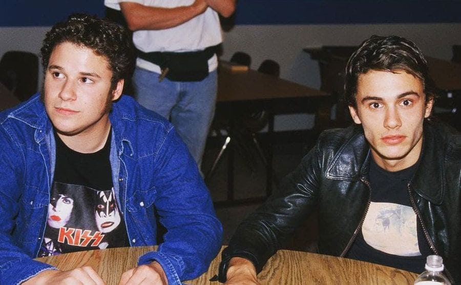 Rogen and Franco on the set of Freaks and Geeks.