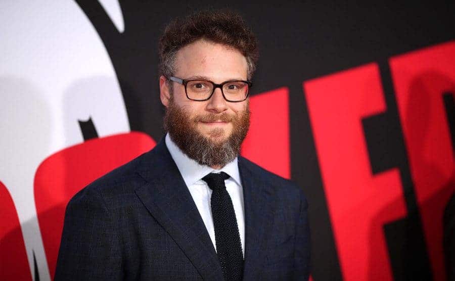 Seth Rogen attends a premiere.