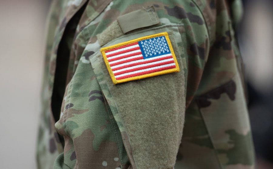 A soldier U.S. uniform detail.