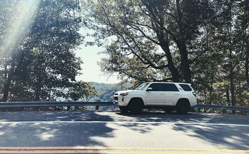 Chelsea’s car on the road.