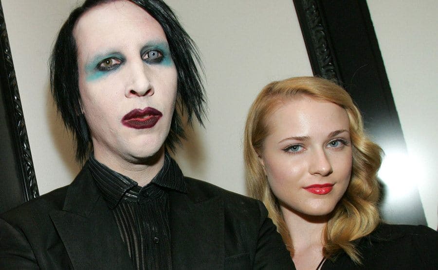Marilyn Manson and Evan Rachel Wood attend an event.