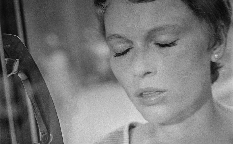 Mia Farrow makes a call from a phone booth on the film ‘Rosemary's Baby.’