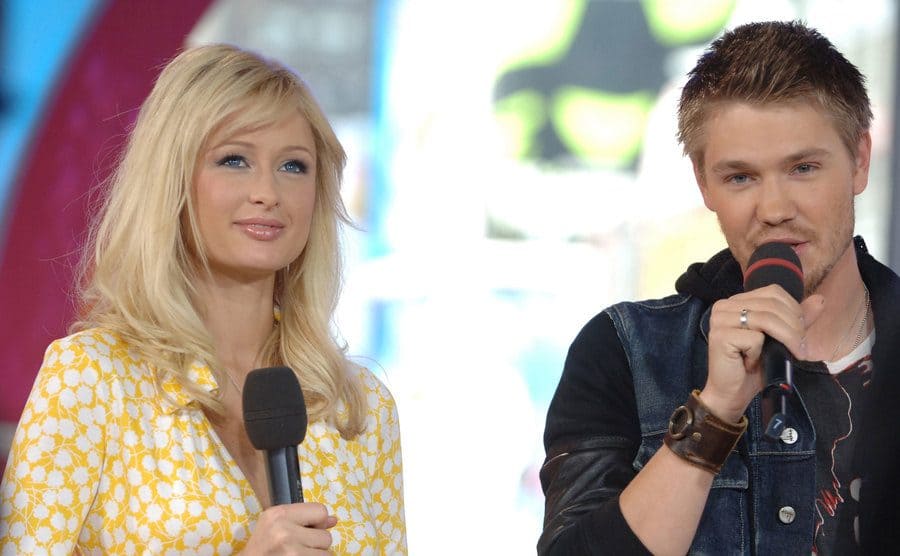 Paris Hilton and Chad Michael Murray are speak at MTV Studios.