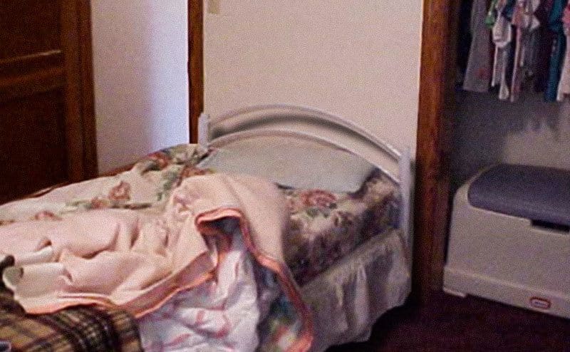 A view of Jennifer’s empty bed.