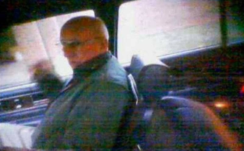 Official evidence from a video still of Cassell inside a car.