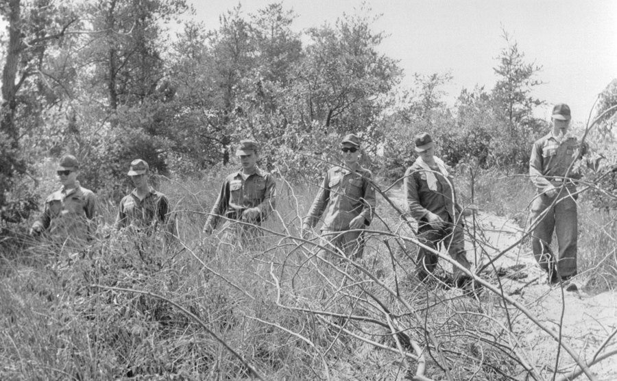 Soldiers are searching the area.