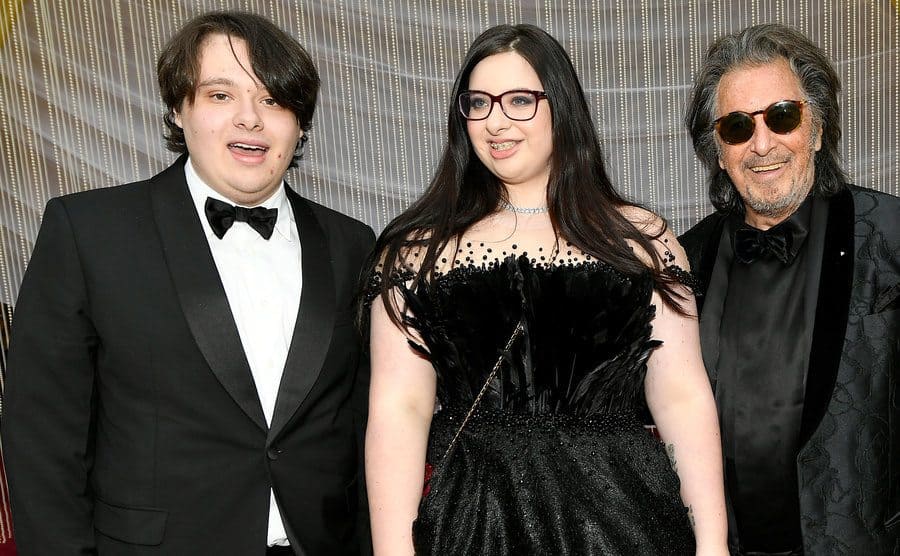 Anton James Pacino, Olivia Pacino and Al Pacino attend an event.