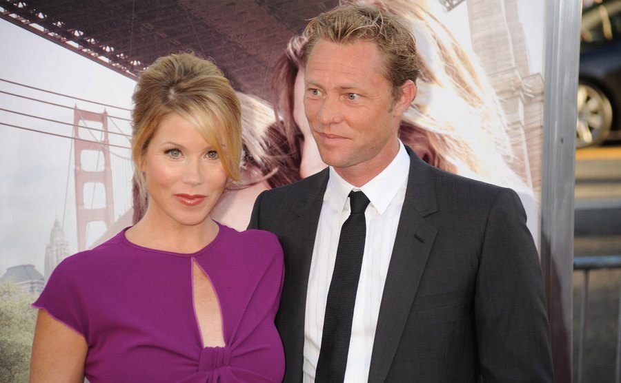 Christina Applegate and Martyn LeNoble attend an event.