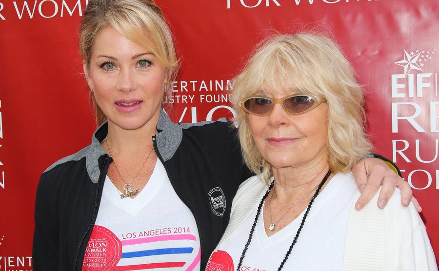 A portrait of Christina Applegate and her mother.