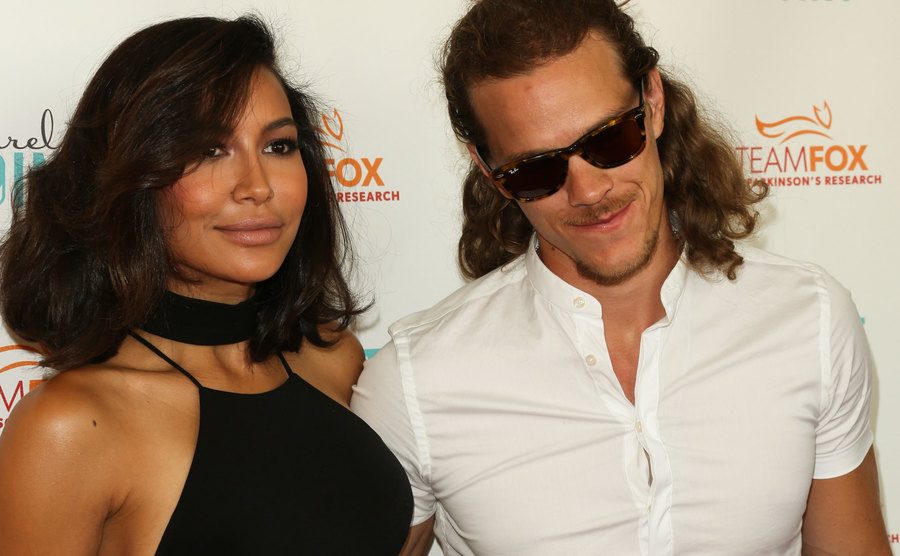 Naya Rivera and Ryan Dorsey on the red carpet.