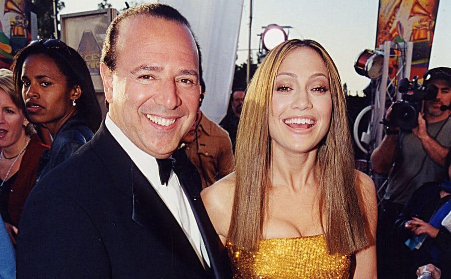 Tommy Mottola and Jennifer Lopez at the red carpet.